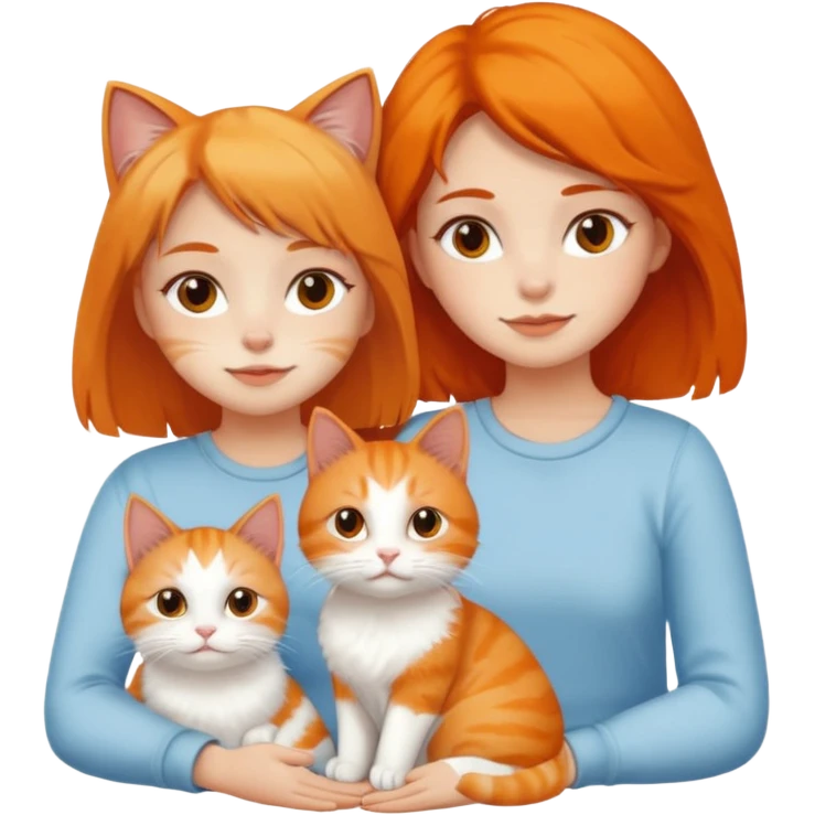 Two nasty girls with white and orange cat emoji