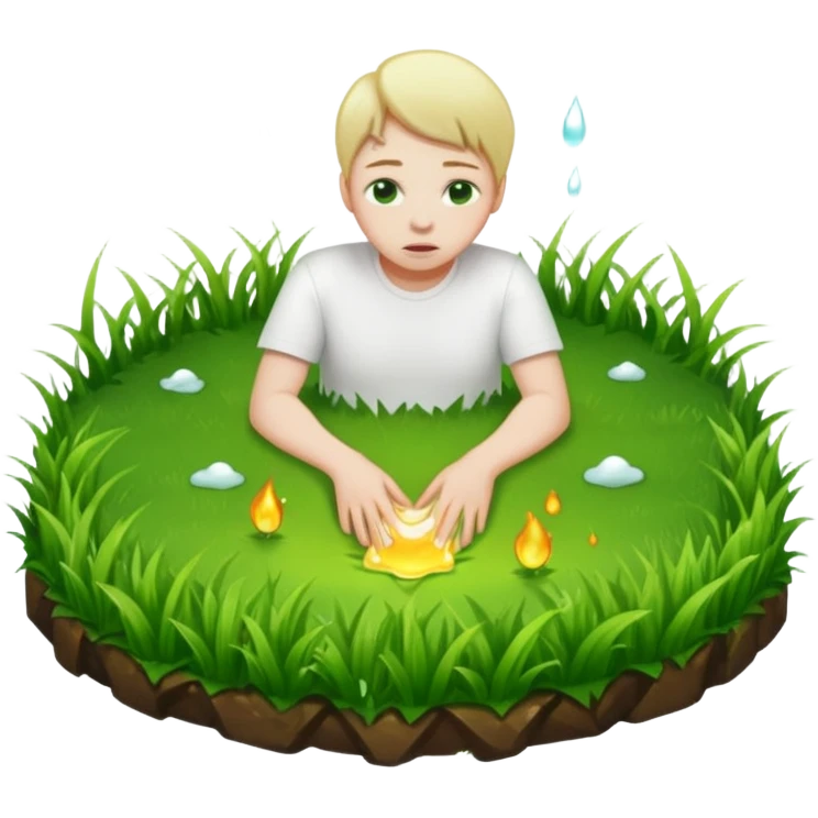 A person melting into the grass emoji