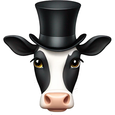 Cow wearing top hat  emoji