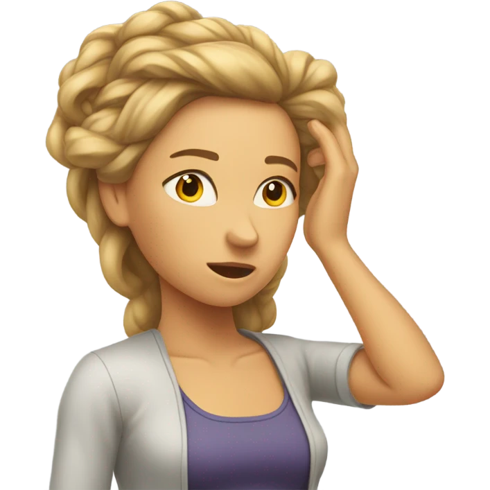 Woman tugging on her hair emoji