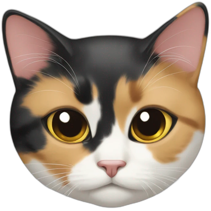 Calico cat very sad face down emoji