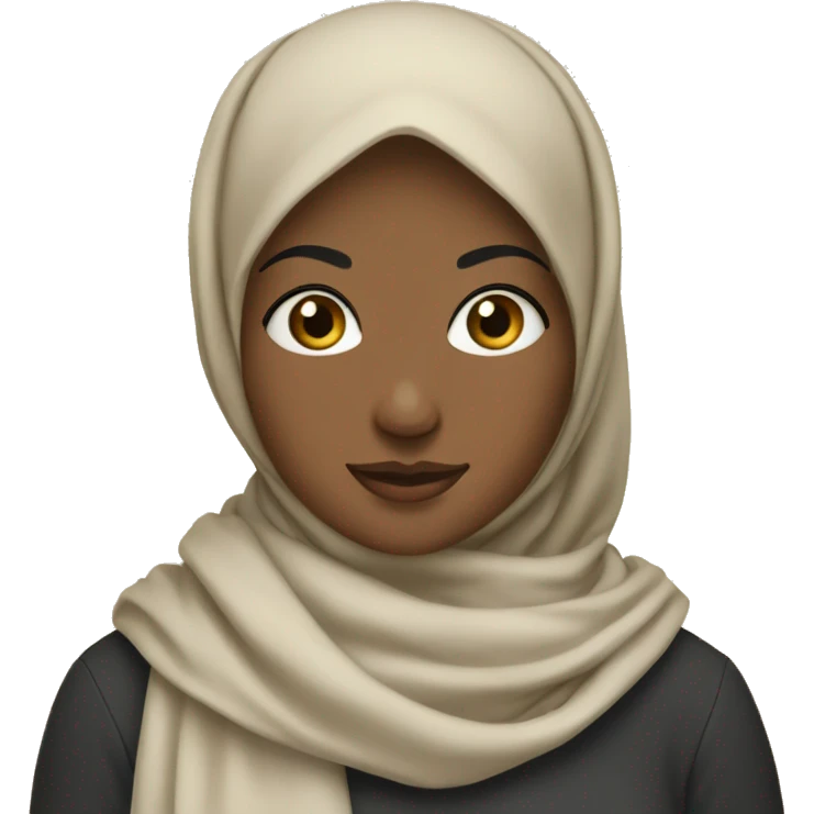 hijabi with pashmina scarf loosely tied emoji