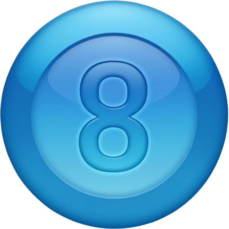 number 8 in blight blue to ocean blue gradient emoji