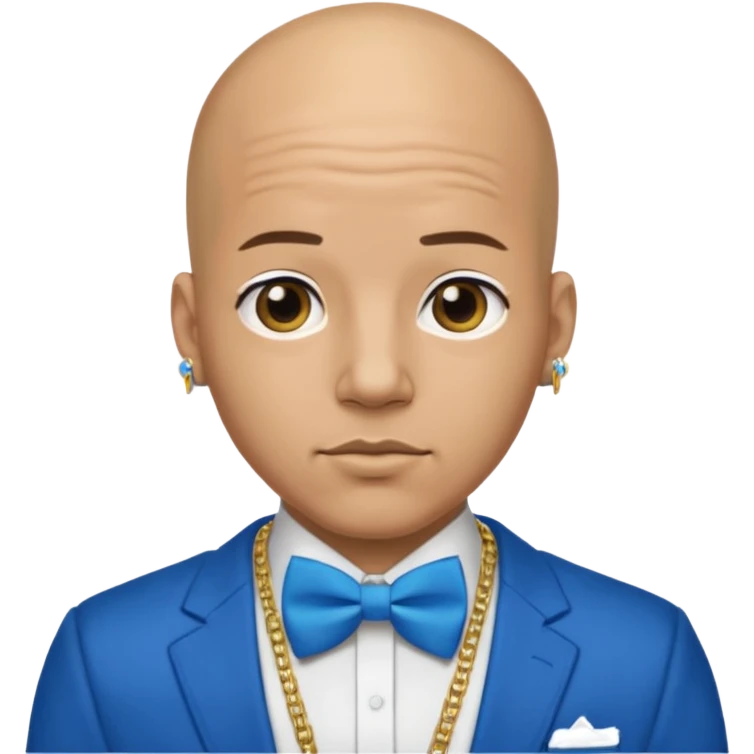 Bald with blue bow tie, rapper emoji