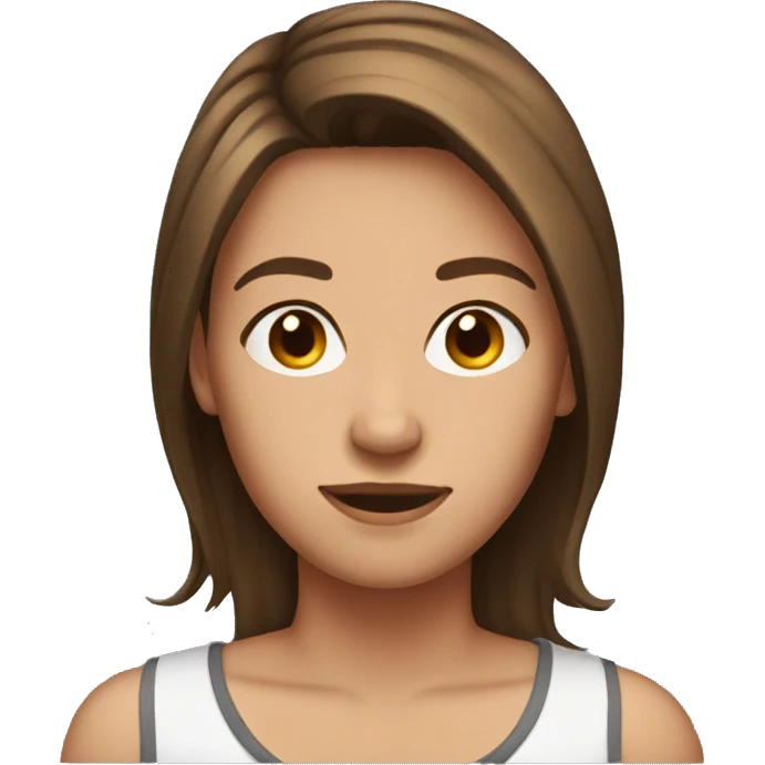 Teenager brown hair short  emoji