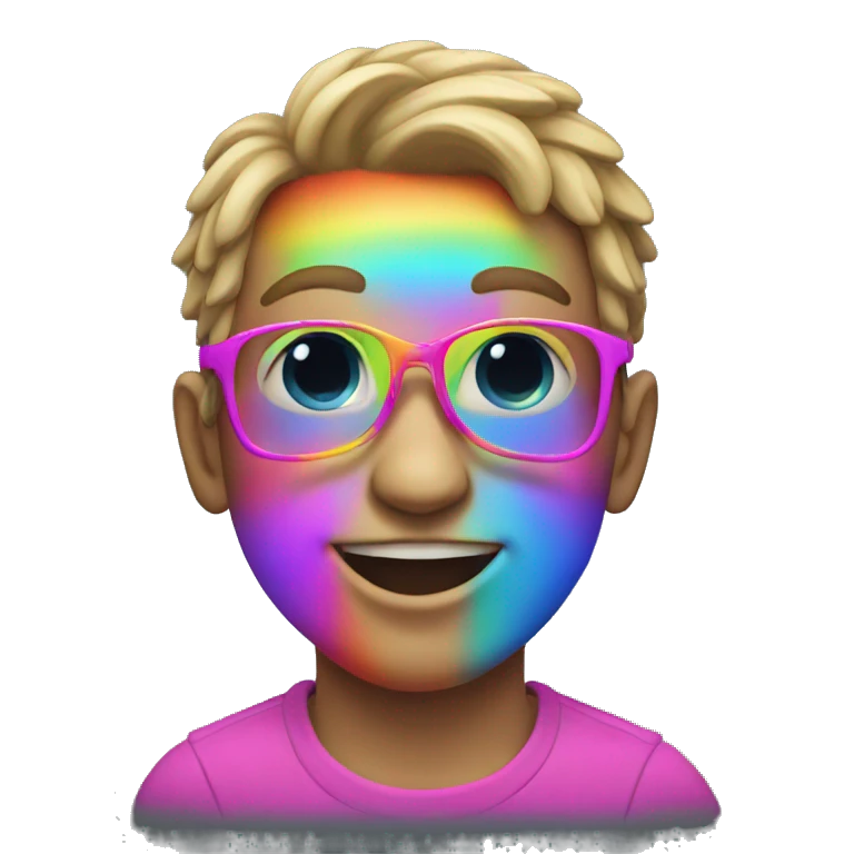 Neon rainbow emoji