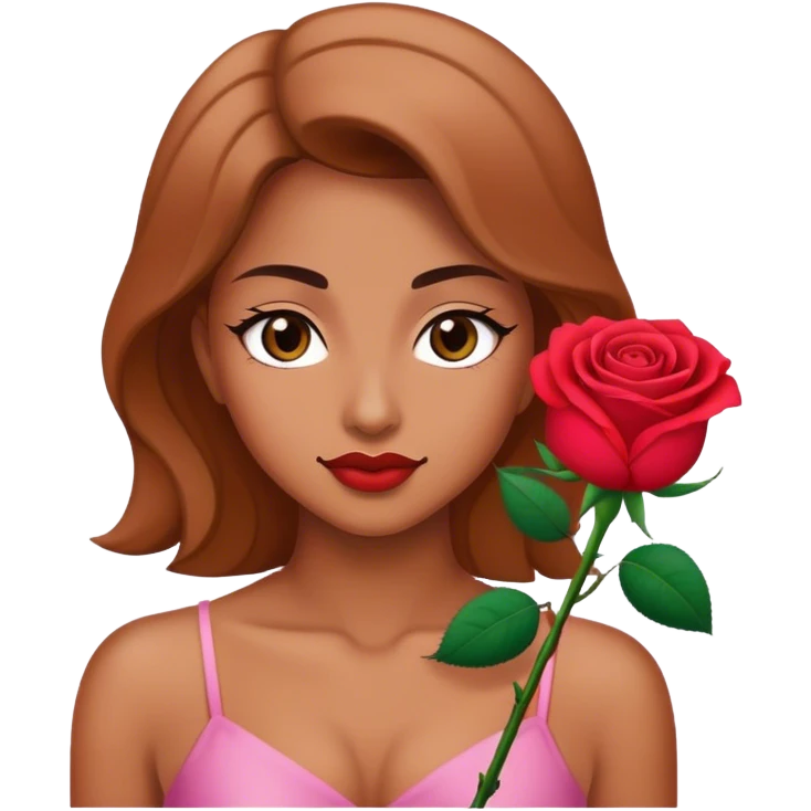 woman with rose emoji