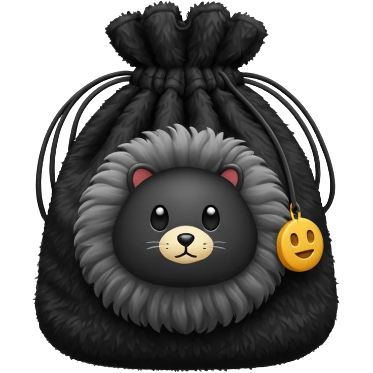 black fluffy bag emoji