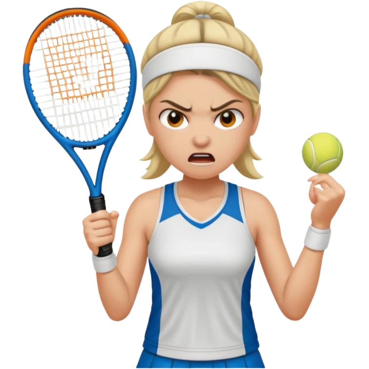 female tennis player angry emoji