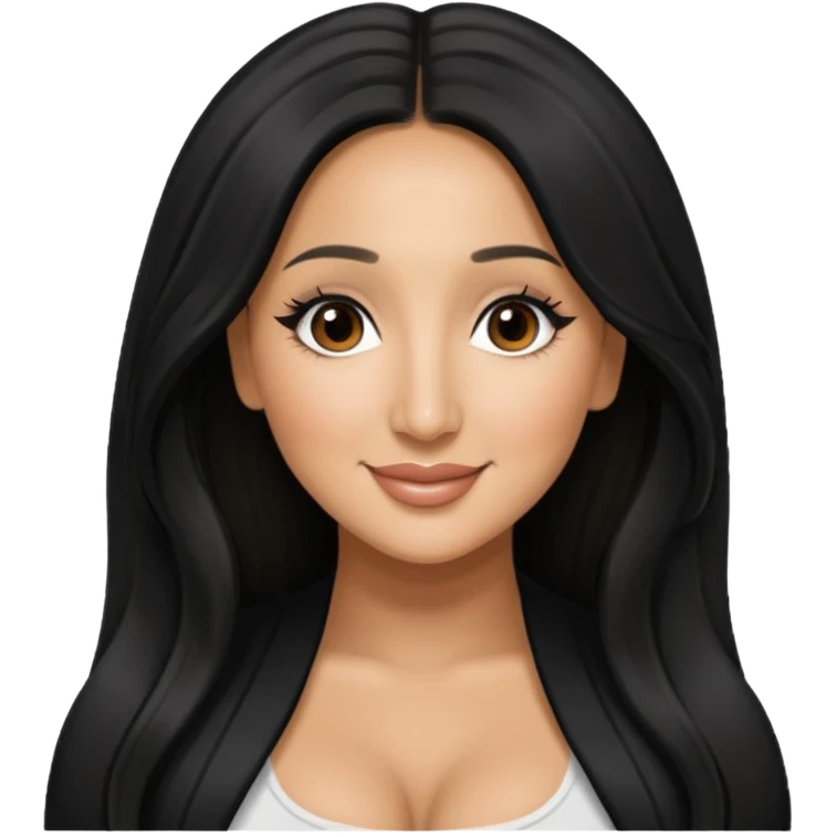 Adrienne Bailon with long hair emoji