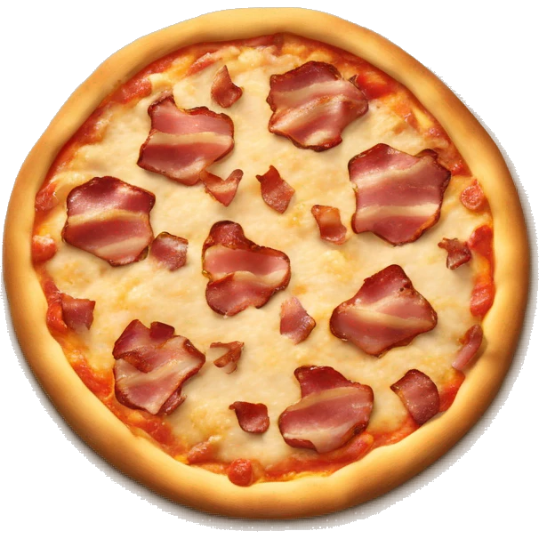 Pizza with bacon pieces for toppings  emoji