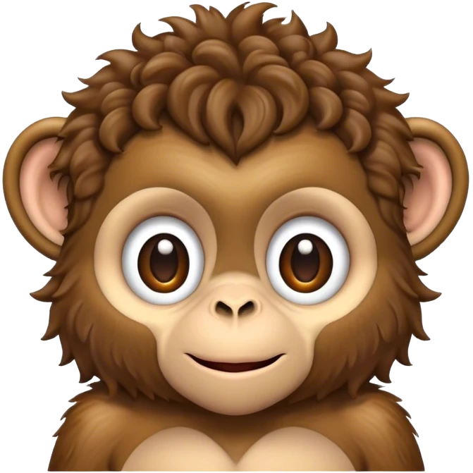 monkey with curly hair  emoji
