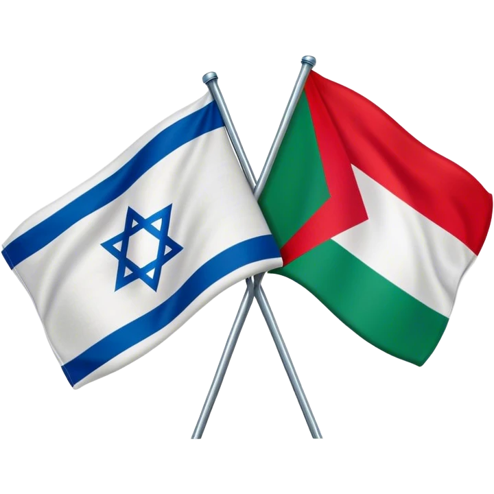 A mixture of Israeli and palestine flag emoji