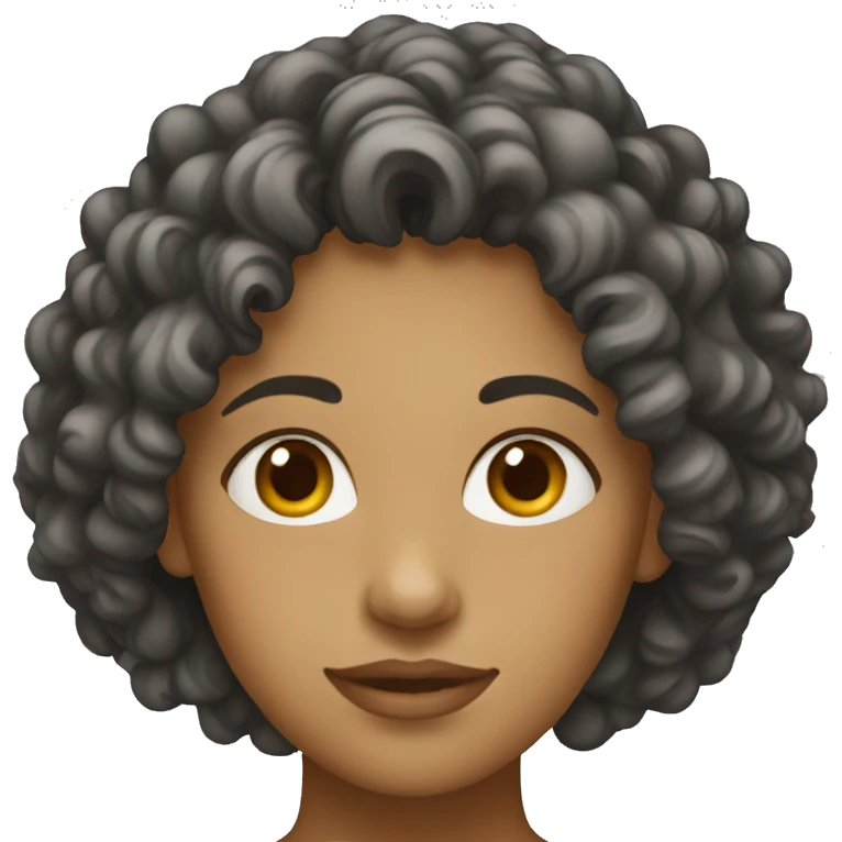 Female with medium curly emoji