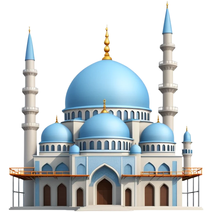 Light blue Ramadan mosque in İstanbul under construction  emoji