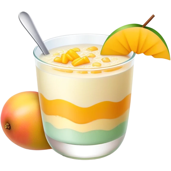 Hong Kong mango pomelo sago dessert with soft pastel colors emoji