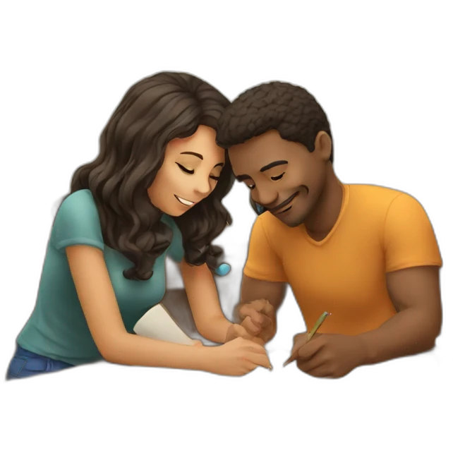 Couples studying  emoji
