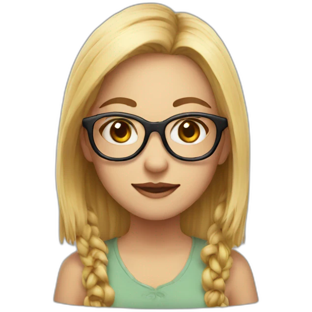 girl with glasses with fair hair and incense emoji