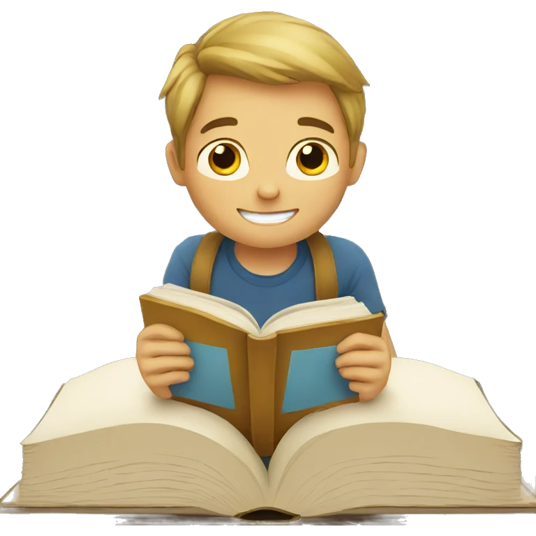 a boy reading a book emoji