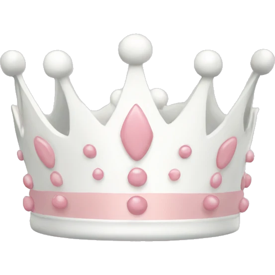 White and pastel pink crown emoji