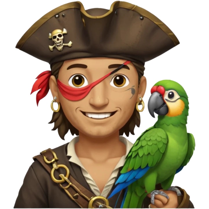pirate and parrot emoji