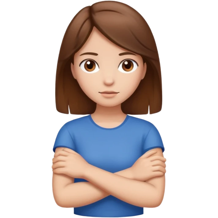 Brown haired girl crossed arms  emoji