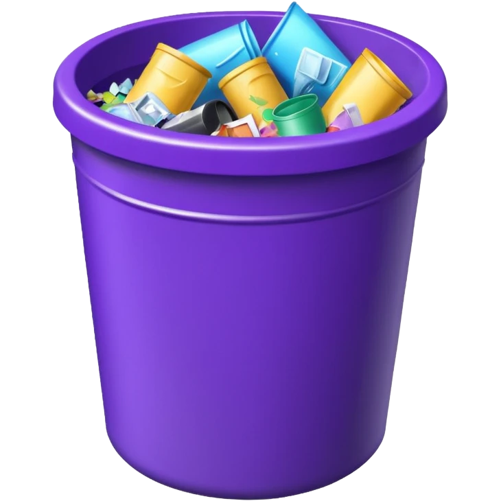Glitter Purple and Cian rubbish bin emoji