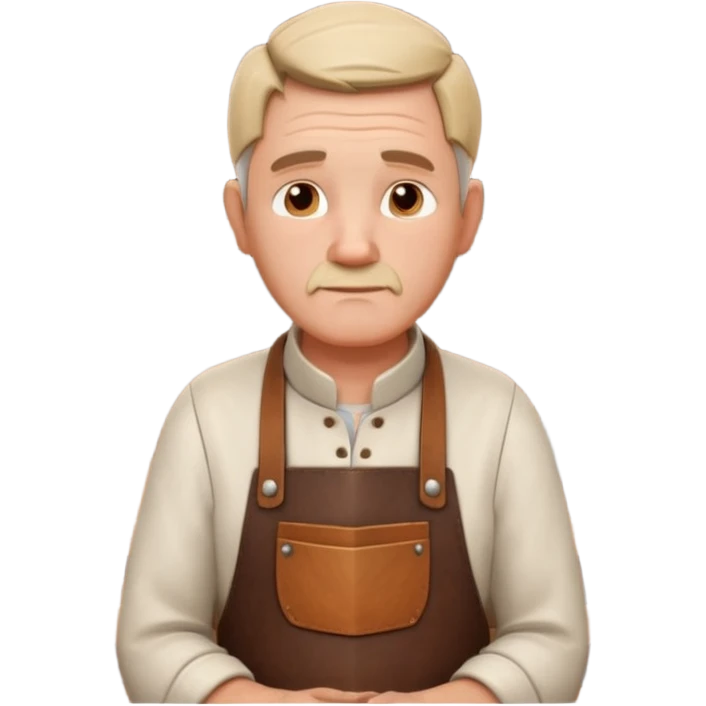master woodcraft carpenter portrait, head and shoulders only, leather apron collar, carved wood patterns visible, thoughtful focused look, artisan vibe, 3D cartoon, mobile game icon style, clean background, no text, no watermark
 emoji
