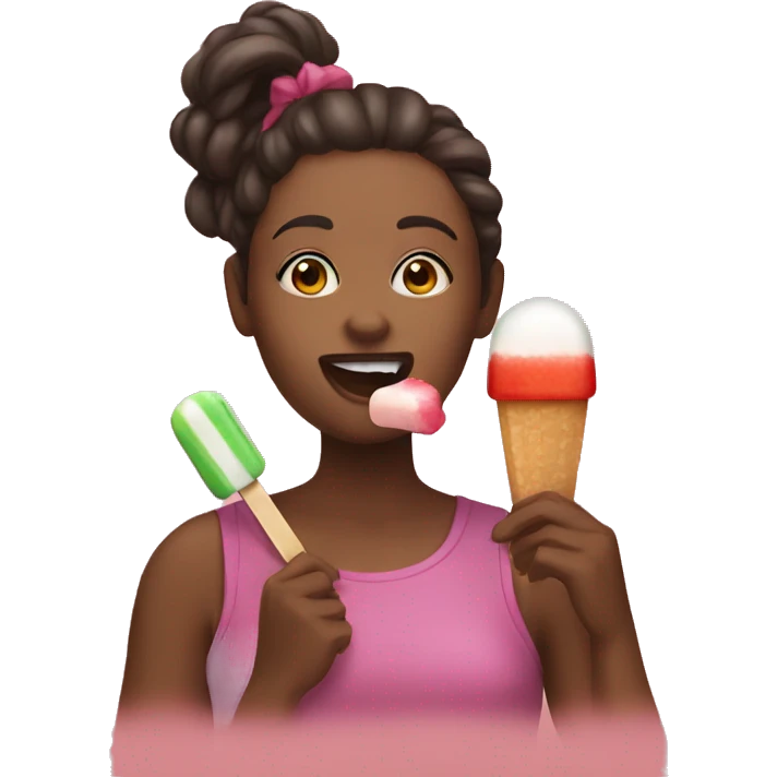 women eating a popsicle emoji