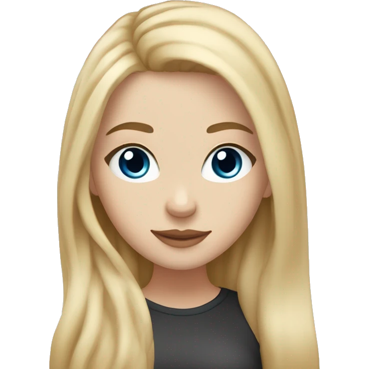 White girl, long blonde hair with blue eyes and  light brown skin girl, black hair  emoji