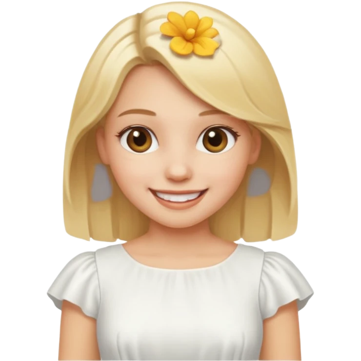 a blonde girl with white dress emoji