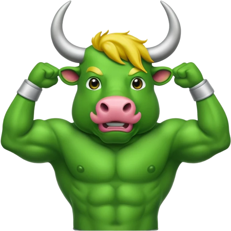 Green bull saluting  emoji