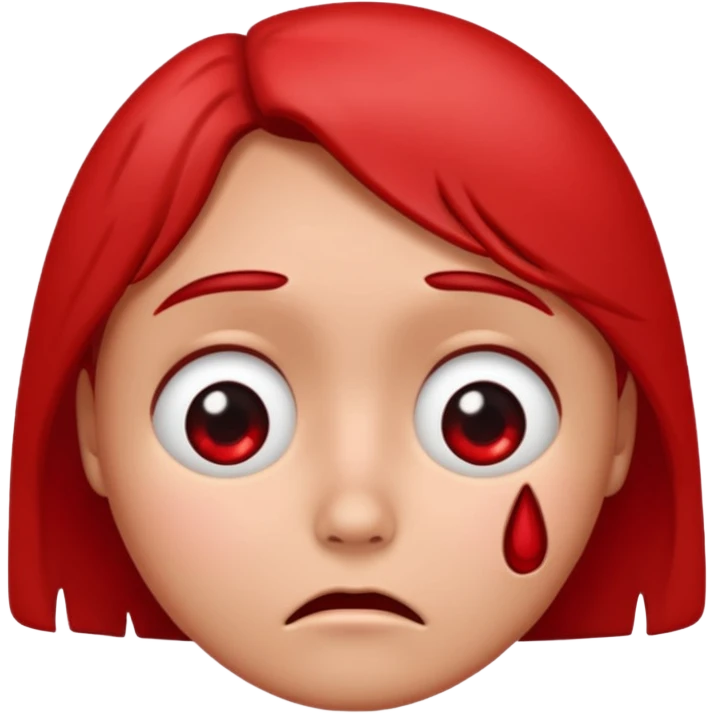 a very sad face that's red, can you make it more cartoon-y emoji