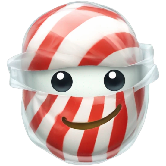 A peppermint in a plastic wrapper emoji