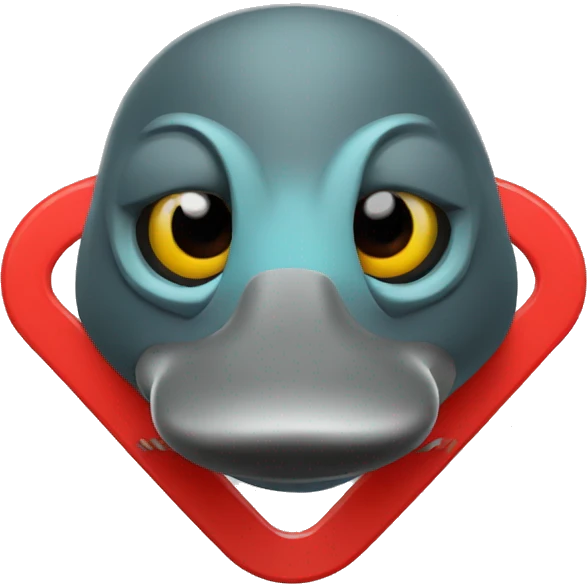 cartoon platypus with a red alert symbol overlayed emoji