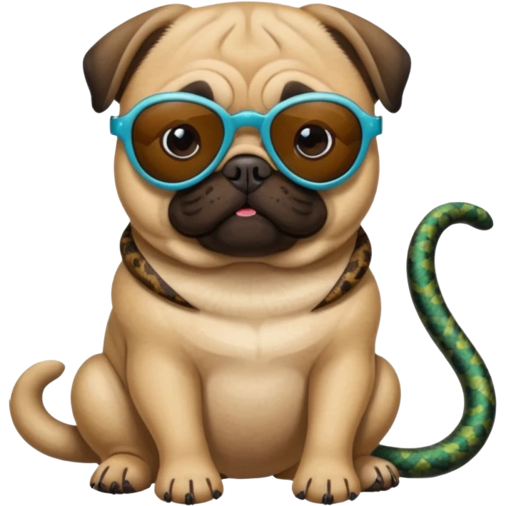 a pug with pit viper sunglasses emoji