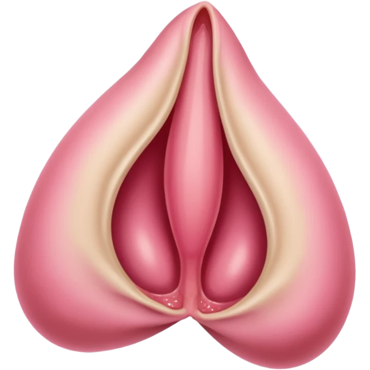 beige and pink vulva appearing moist, pink clitoris at the top, no face emoji