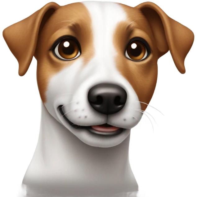Jack russel white with a small Brown stain in the face emoji