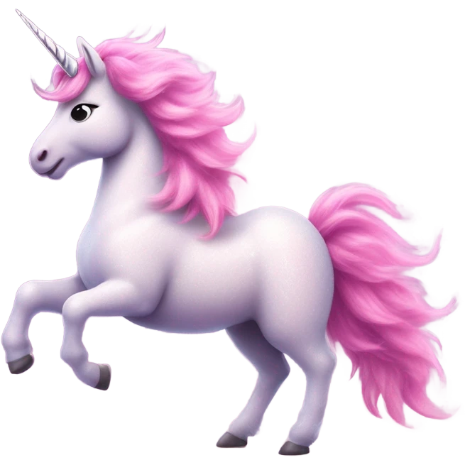 pink fluffy unicorn dancing on rainbows  emoji