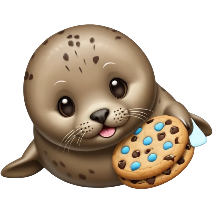 Seal eating a cookie emoji