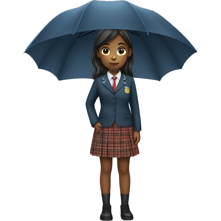 A girl school uniform hold umbrella  emoji