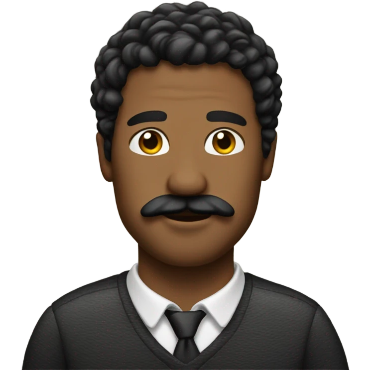 person whit mostaches an hair black emoji