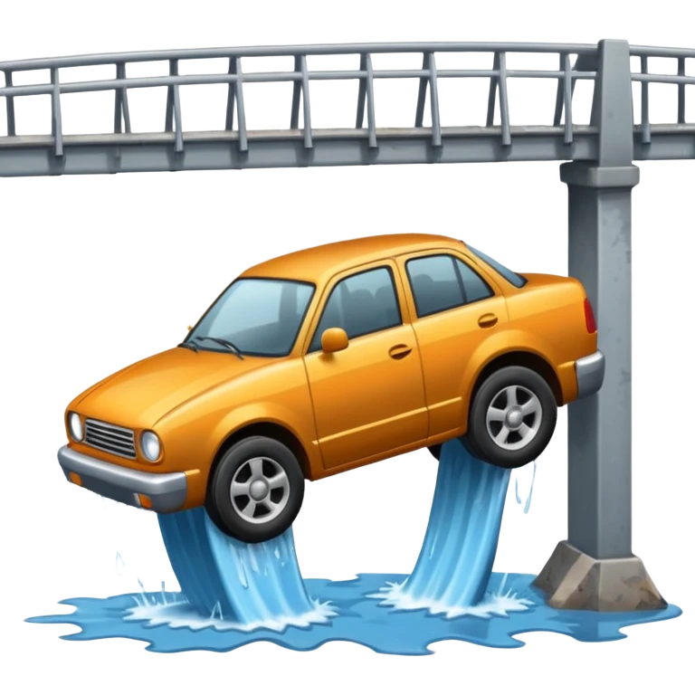 car falling off bridge emoji