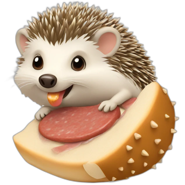 Hedgehog eating saussage emoji
