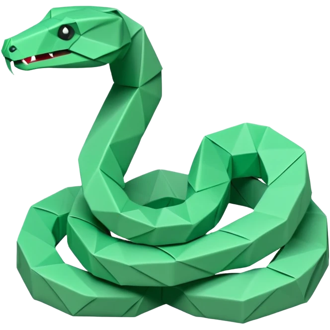 origami snake in color green mint rgb(168, 251, 211) emoji