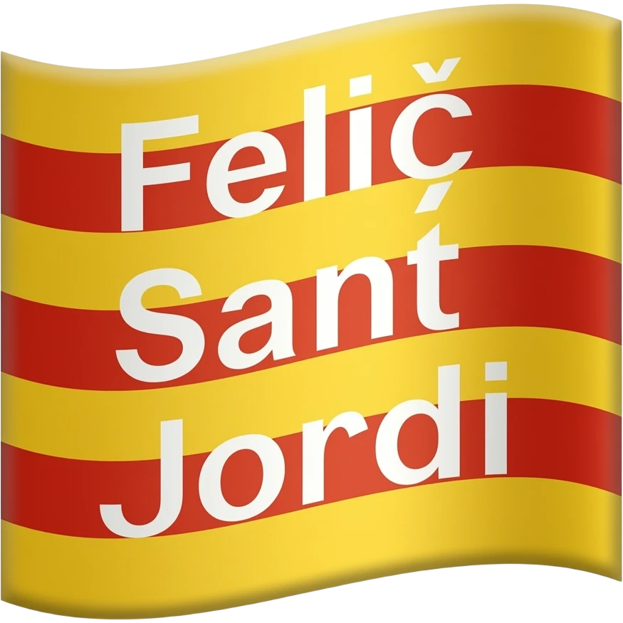 Just a text that says "Feliç Sant Jordi"x emoji