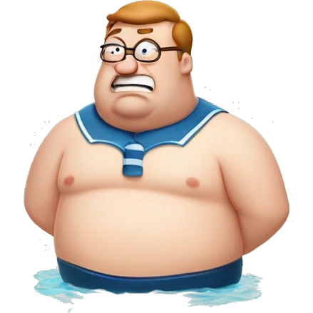 Sweaty peter griffin swimming emoji