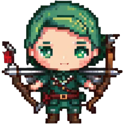 chibi archer character with bow emoji