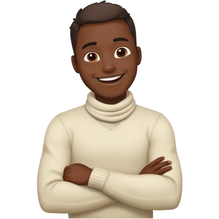 Arms crossed holding neck laughing guy  emoji