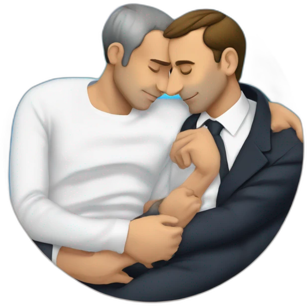 lgbt friendly Eric Zemmour sleeping with Emmanuel Macron emoji